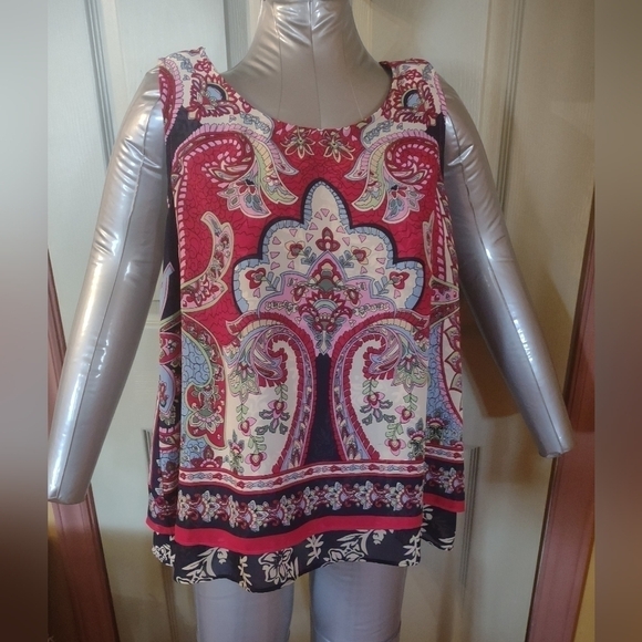 Bila Tops - Bila Size Medium Paisley Sleeveless Blouse Shirt Top